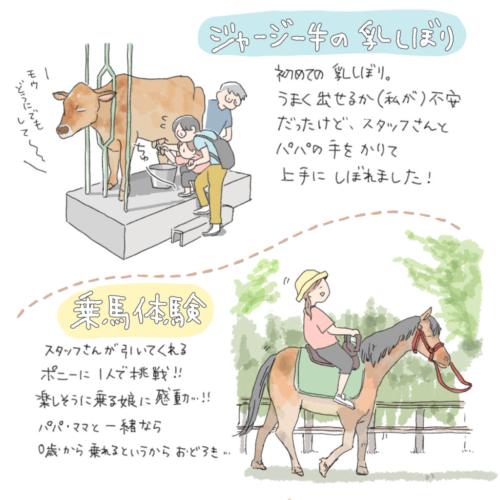 りんどう湖レポ漫画：乳しぼり・乗馬体験